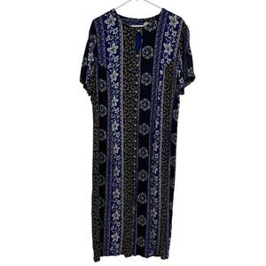 Alix‎ Taylor vintage floral boho dress key hole size 18